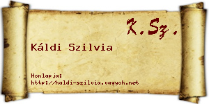 Káldi Szilvia névjegykártya