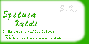 szilvia kaldi business card